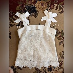 Banana Republic White Lace Tank Top